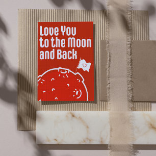 Je houdt van de maan en de rug feestdagenkaart