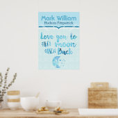 Je houdt van de Moon Blue Baby Nursery Poster (Keuken)