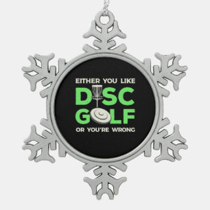 Je houdt van Disk Golf Tin Sneeuwvlok Ornament