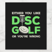 Je houdt van Disk Golf Wijn Etiket (Enkel label)