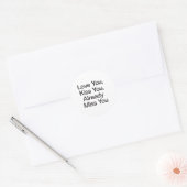 Je houdt van je, Kus je, al Miss You Ronde Sticker (Envelop)
