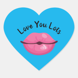 Je houdt van Kissy Lips Hart Sticker