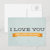 Je houdt van zombies als hersenen briefkaart (Voorkant / Achterkant)