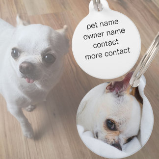 Je huisdier hond puppy aangepaste foto chihuahua huisdierpenning