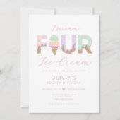 Je hurle Four Ice Cream Invitation fête d'annivers (Devant)