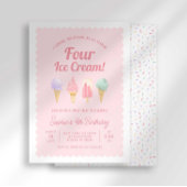 Je hurle QUATRE Crème de glace Invitation Annivers