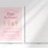 Je hurle QUATRE Crème de glace Invitation Annivers