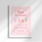 Je hurle QUATRE Crème de glace Invitation Annivers