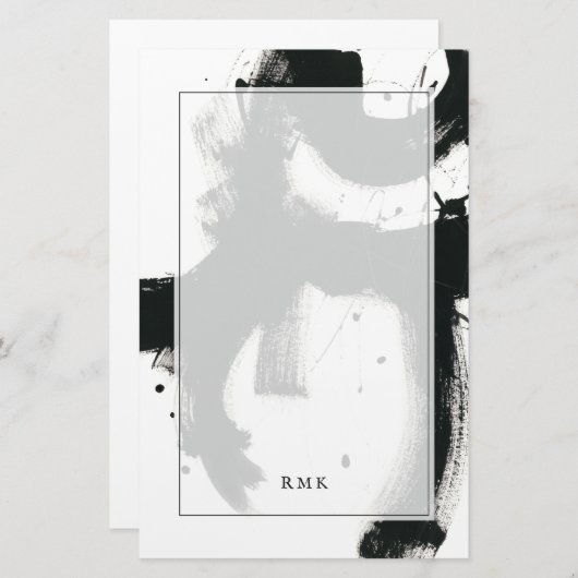 Je Initialen toevoegen | Onyx Gesture Briefpapier (Voorkant / Achterkant)