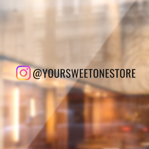 Je Instagramnaam & social media-pictogrampromo Raamsticker