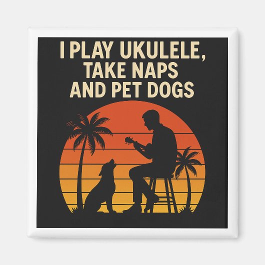Je joue du ukulele - aimant (Devant)