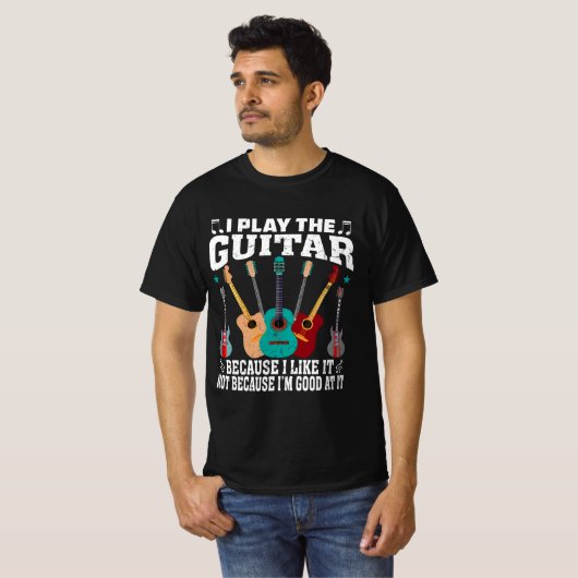 Je Joue Le T-shirt Guitare Funny Guitare (Devant entier)