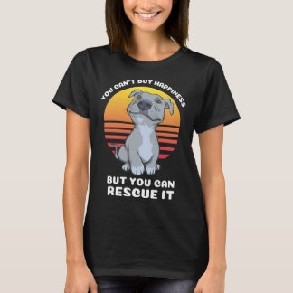 Je kan Happiness Pitbull Rescue Dog kopen T-shirt
