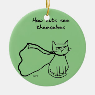Je kat in de superheld - grappige kat-gift keramisch ornament