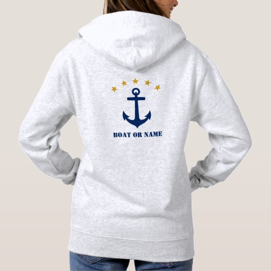 Je kat of je naam is een klassieke anchor Navy Gol Hoodie (Achterkant)