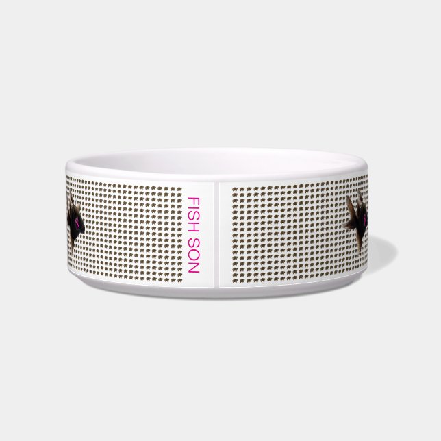 Je kat vraagt om eten voerbakje (Achterkant)