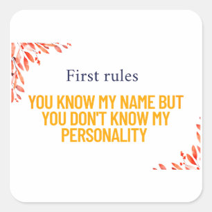 Je kent mijn naam Invitation & Briefkaart – Bold P Vierkante Sticker