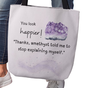 Je kijkt gelukkiger! Amethyst Crystal Lover Tote Draagtas