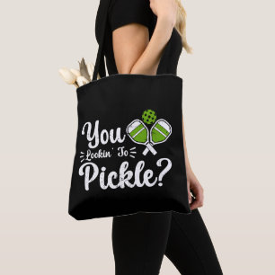 Je kijkt naar Pickle Pickleball Player Funny Draagtas