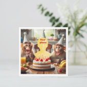 Je kind met apen, apenverjaardag kaart (Staand voorkant)