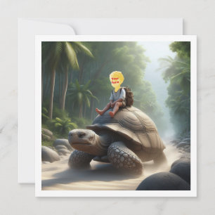 Je kind rijdt op een schildpad, schildpad blanco k kaart