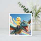 Je kind vliegt op een draak, draakaart kaart (Staand voorkant)