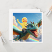 Je kind vliegt op een draak, draakaart kaart (Voorkant / Achterkant in situ)