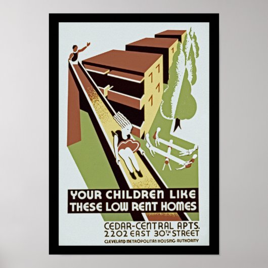 Je kinderen houden van deze lage huurwoningen poster (Voorkant)