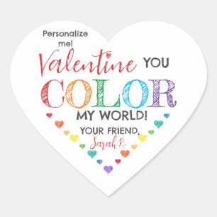 Je kleurt My World Valentijn Classroom Label Stick