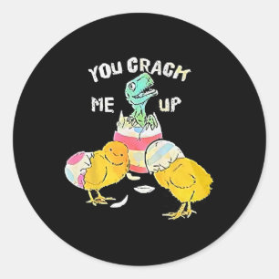 Je kraakt me op dino ei grappig Pasen Ronde Sticker