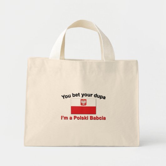 Je krijgt je duim... Babcia Mini Tote Bag (Voorkant)