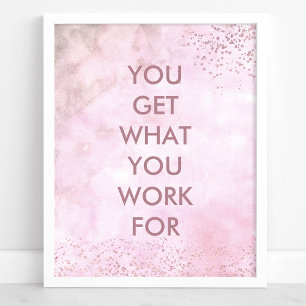 Je Krijgt Wat Je Ervoor Doet Aquarel Citaat Poster