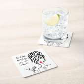 "Je kunt dansen..." Vierkante Kartonnen Onderzetter (Insitu)