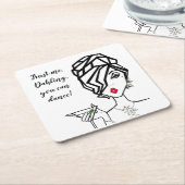 "Je kunt dansen..." Vierkante Kartonnen Onderzetter (Schuin)