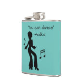 "Je kunt dansen" (wodka leugens) Heupfles (Links)