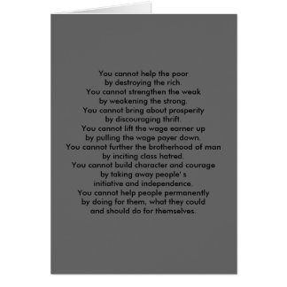 Je kunt de armen niet helpen door de rijken te ver