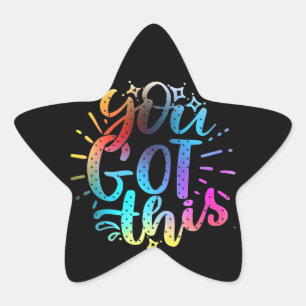 Je kunt dit inspirerende sterren en kleuren ster sticker
