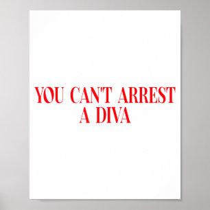 Je kunt een diva niet arresteren Funny Quote Vrouw Poster