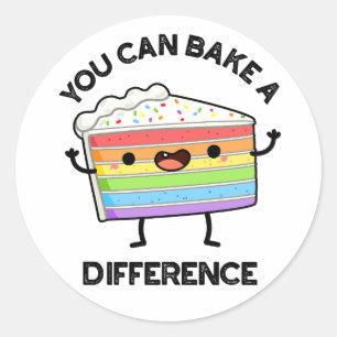 Je kunt een grappige cakewoordspeling maken ronde sticker