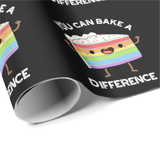 Je kunt een verschil maken Grappige taart Pun Dark Cadeaupapier (Rol Hoek)