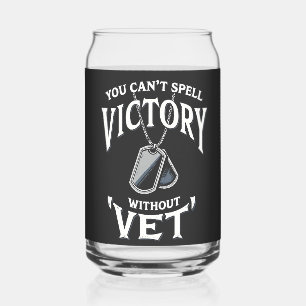 Je kunt geen overwinning spellen zonder veteranend blikvorm glas