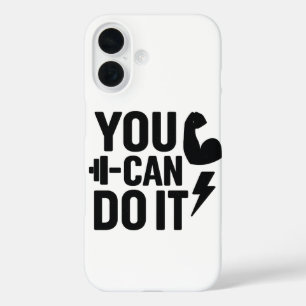 Je kunt het doen - Inspirerend sporttelefoonhoes iPhone 16 Hoesje