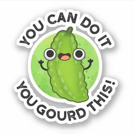 Je kunt het doen met deze grappige Veggie Pun. Sticker (Voorkant)