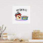 Je kunt het grappig doen met conserven poster (Keuken)