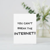 Je kunt het internet niet breken briefkaart (Staand voorkant)