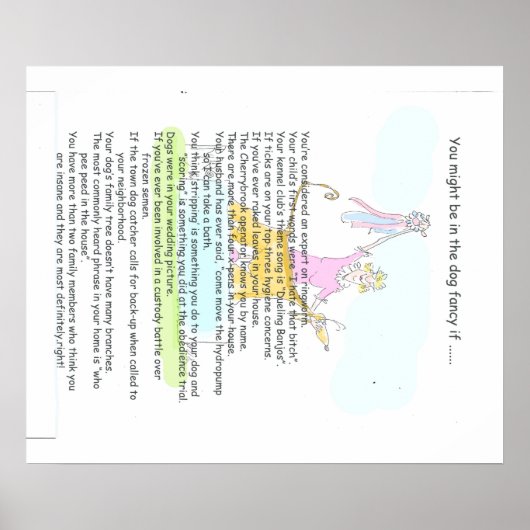 Je kunt in de fancy hond zitten als ... poster (Voorkant)