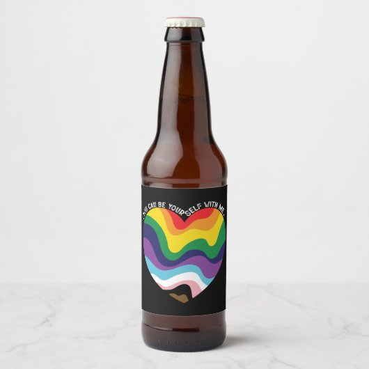 Je kunt jezelf met mij holebi transgender homo zij bier etiket (Voorkant)