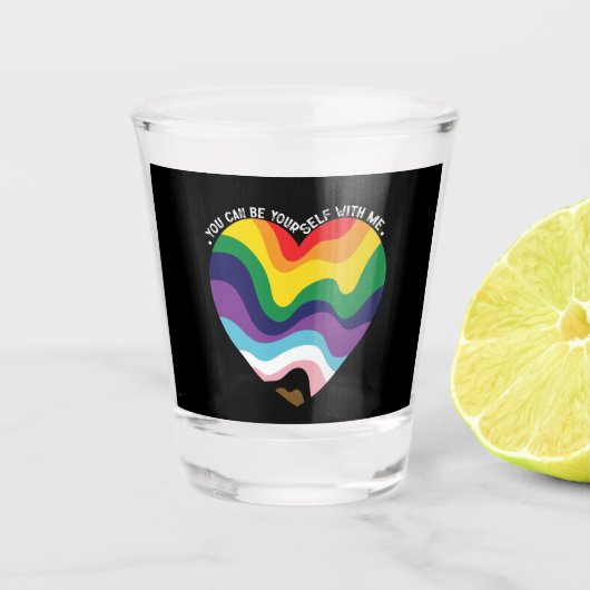 Je kunt jezelf met mij holebi transgender homo zij shot glas (Voorkant)