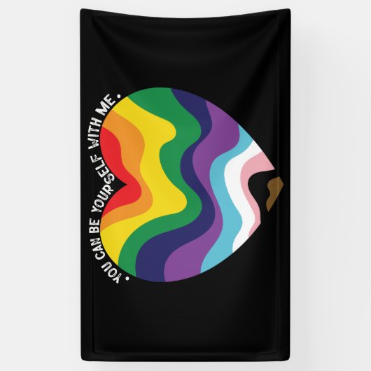 Je kunt jezelf met mij holebi transgender homo zij spandoek (Verticaal)
