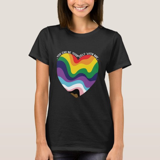 Je kunt jezelf met mij holebi transgender homo zij t-shirt (Voorkant)